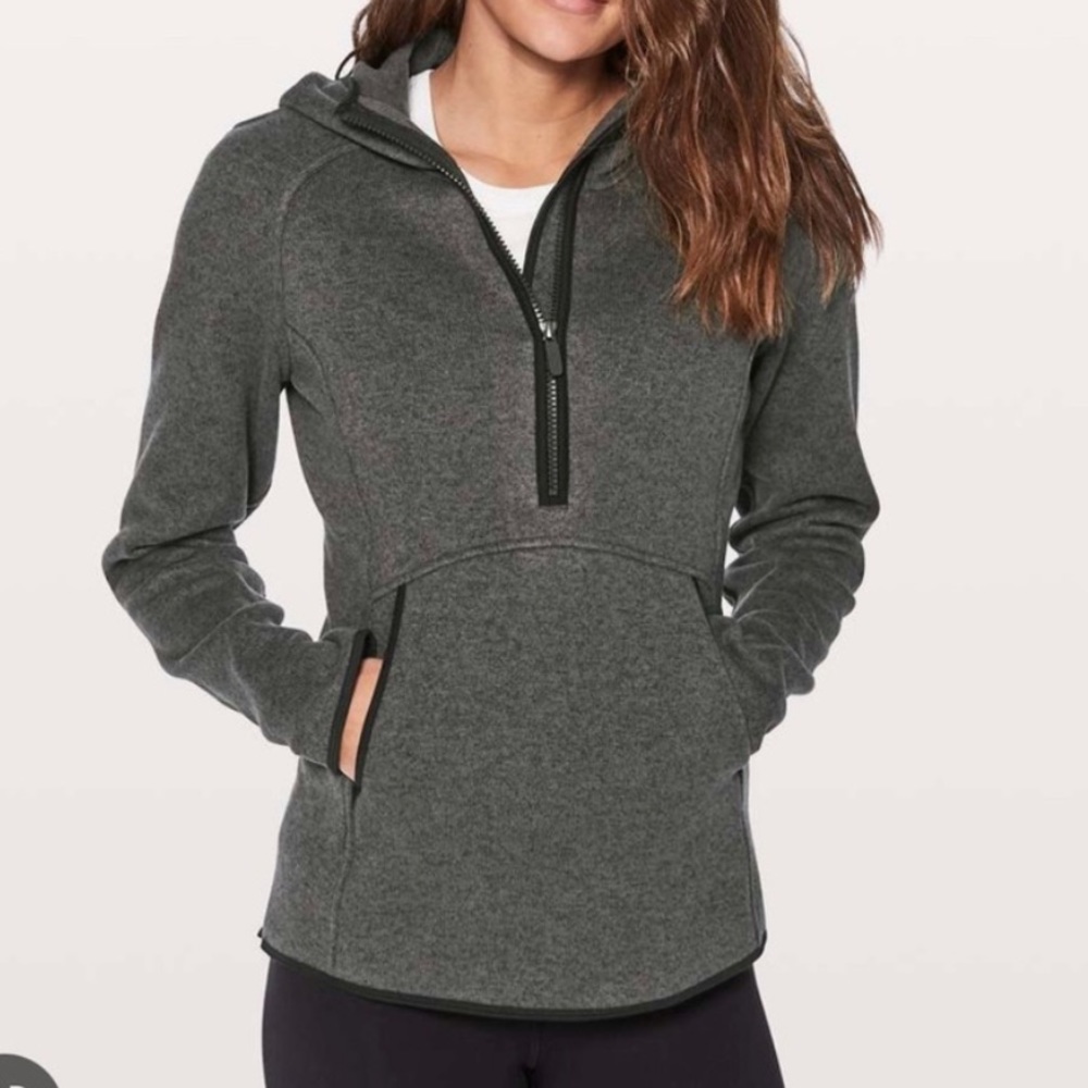 Lululemon Fleece & Thank You Pull Over - Heather Black - Size 6